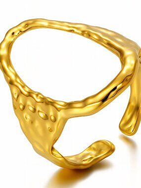 Ring, 18K Gold Plated Steel